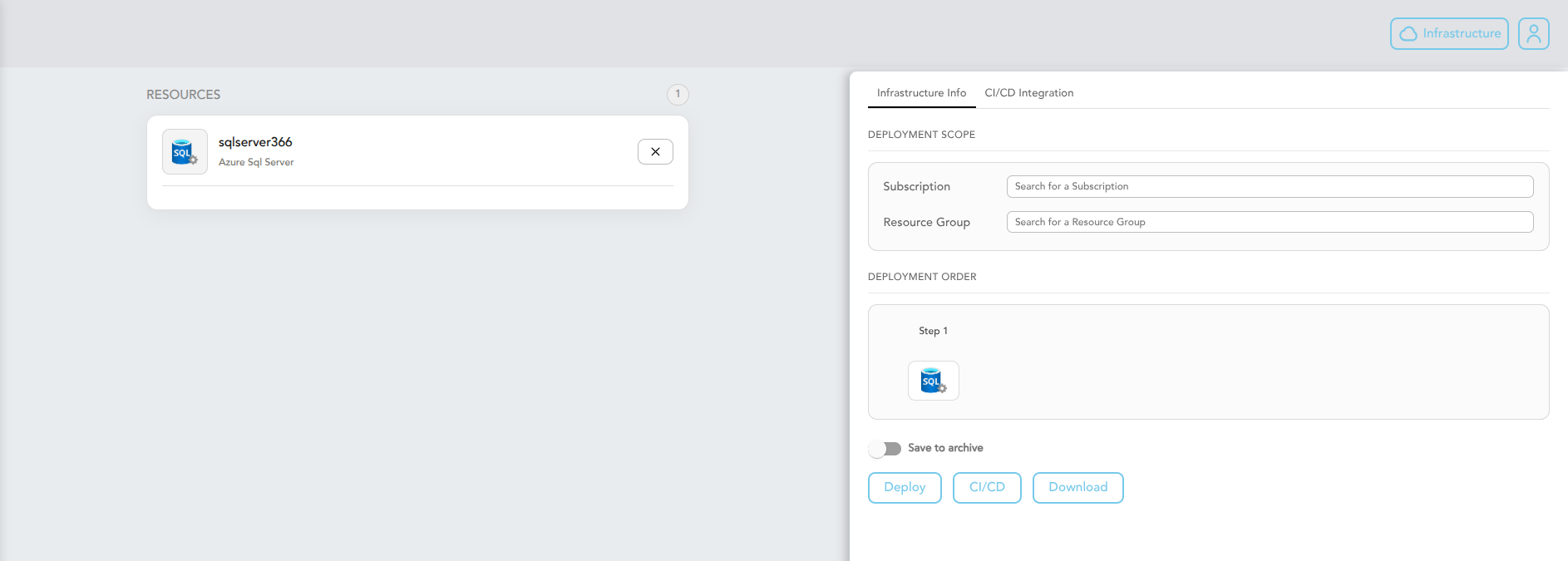Resource form for modifying configuration