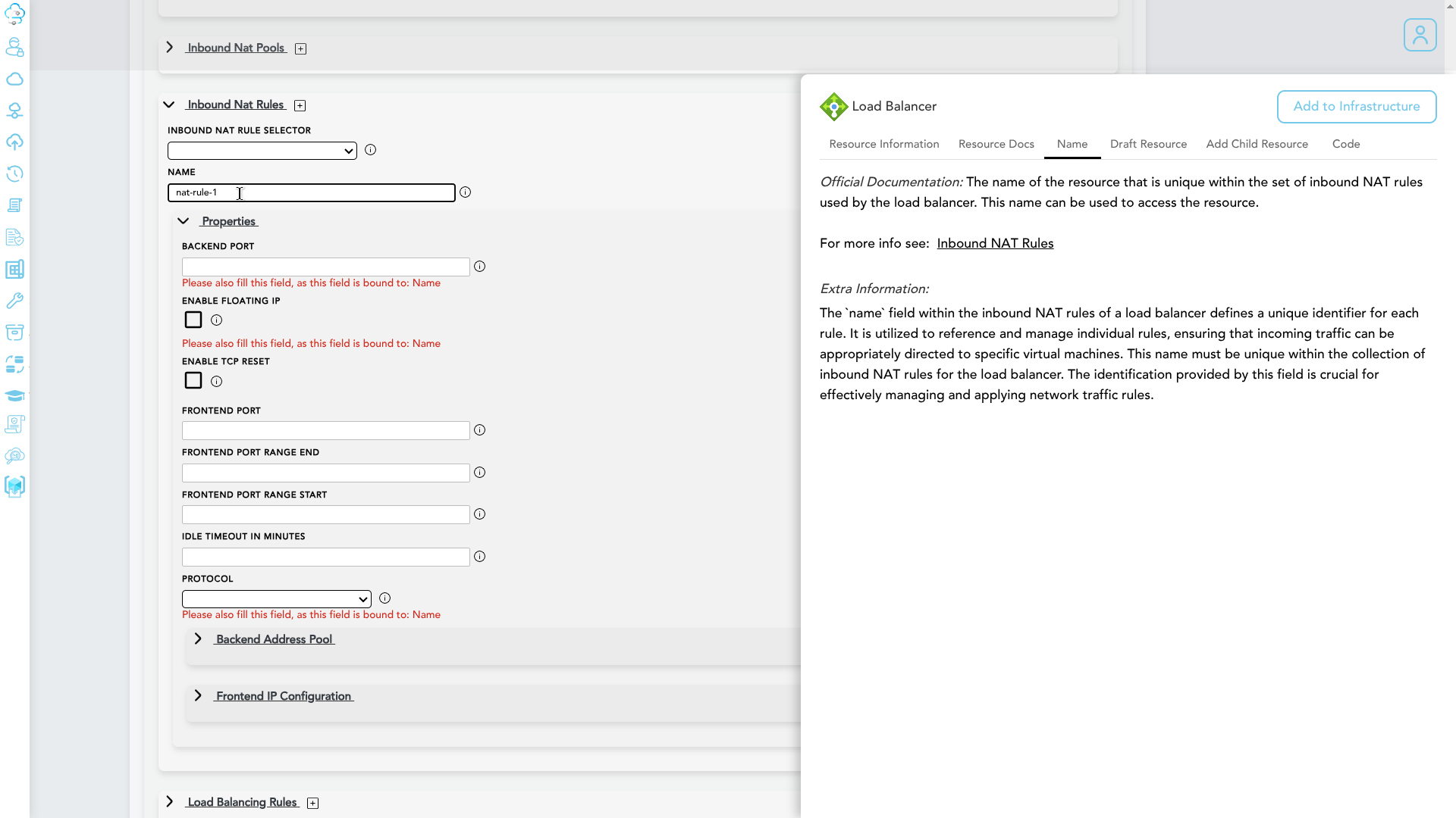 Bounded field example showing additional required fields appearing after a value is set