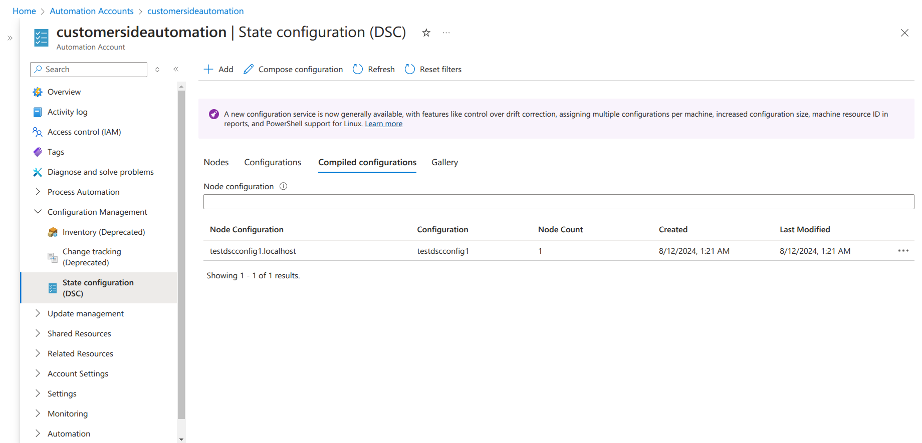 Compiled DSC in Azure portal